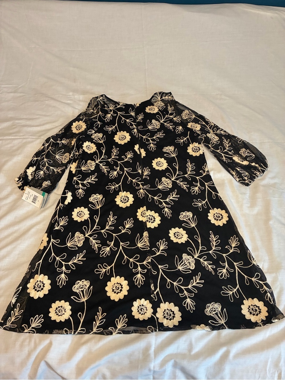 Danny and Nicole Wm’s Embroidered Mesh Cold Shoulder Dress – Black – Sz 16 – NWT - Picture 5 of 14